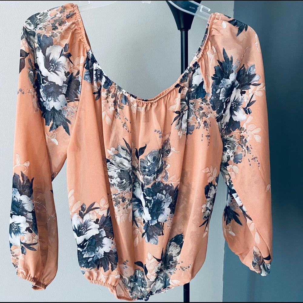 Floral Print Peasant Top